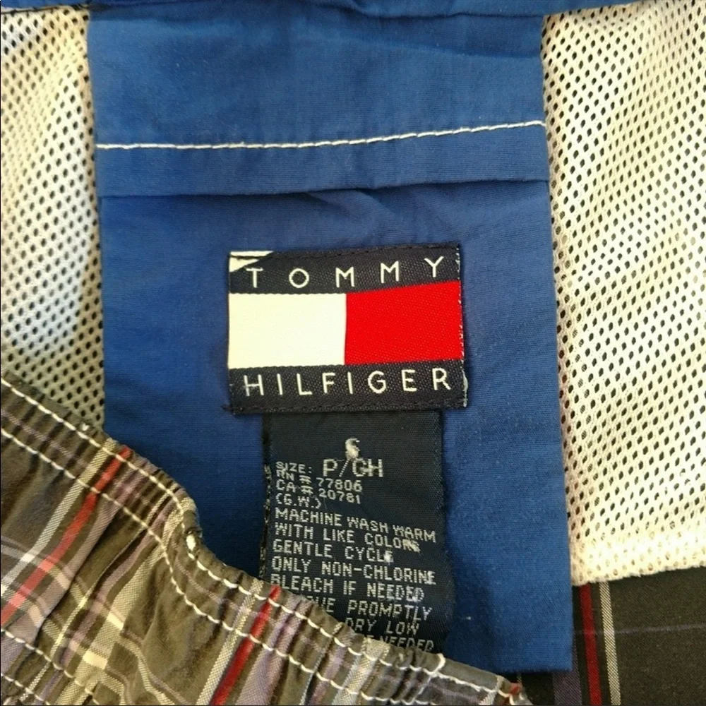 Tommy Hilfiger Gray Plaid Swim Trunks